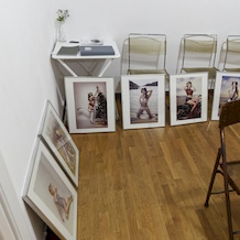 Preparing the frames for the 'Pin-up Girls!' Exhibition